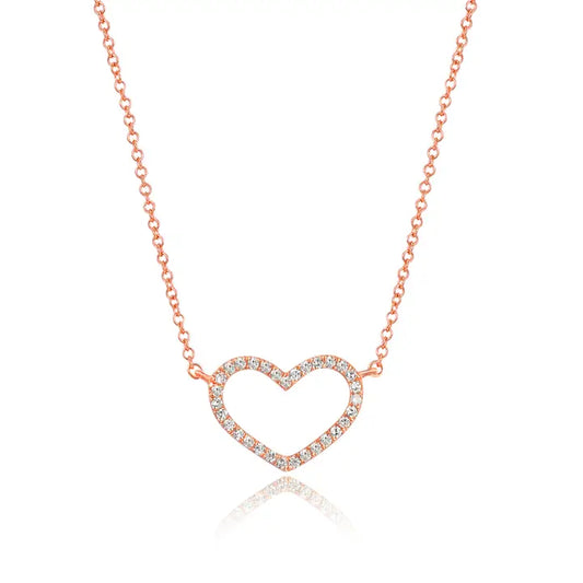 Heart-shaped necklace in 18-carat rose gold