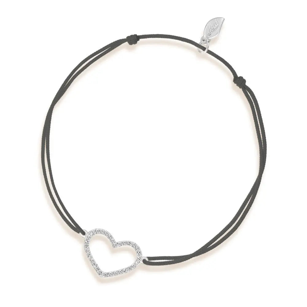 Pulsera Happy heart con diamantes, oro blanco de 18 quilates