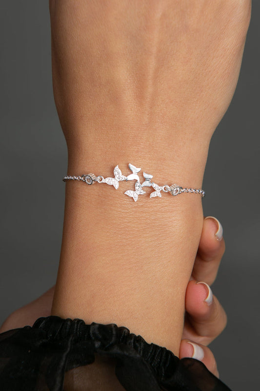 925 sterling silver flying butterfly bracelet