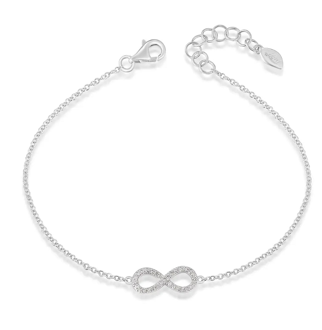 Pulsera Infnity de oro blanco de 18
quilates con diamantes