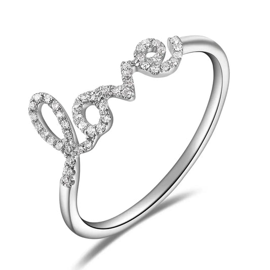 Love ring in 18 carat white gold with diamonds