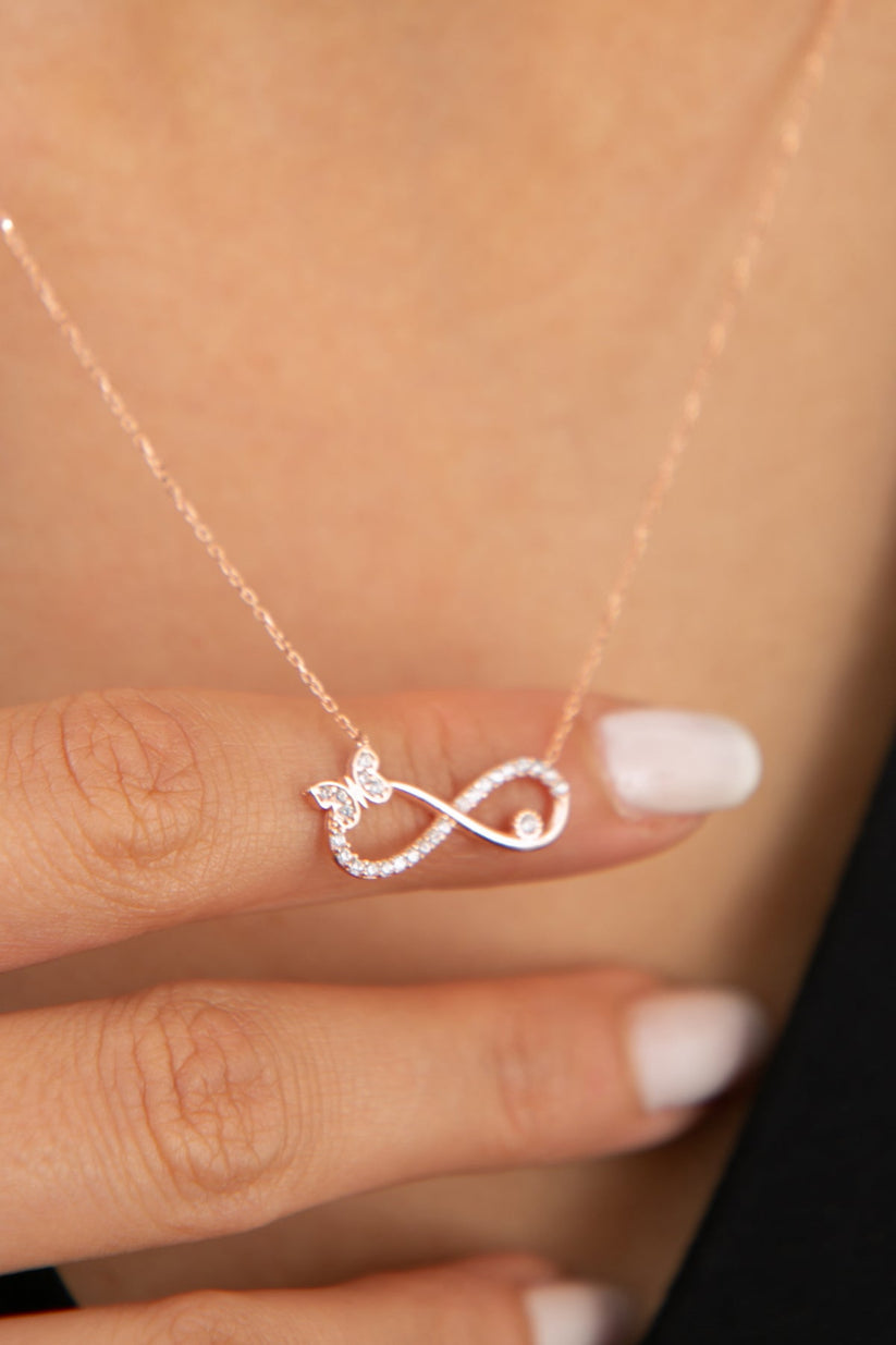 Infinity silver necklace