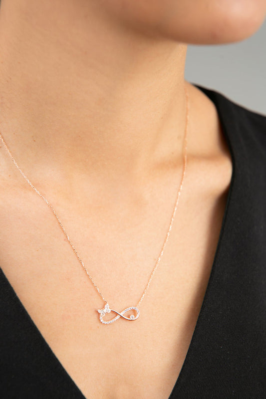 Infinity silver necklace