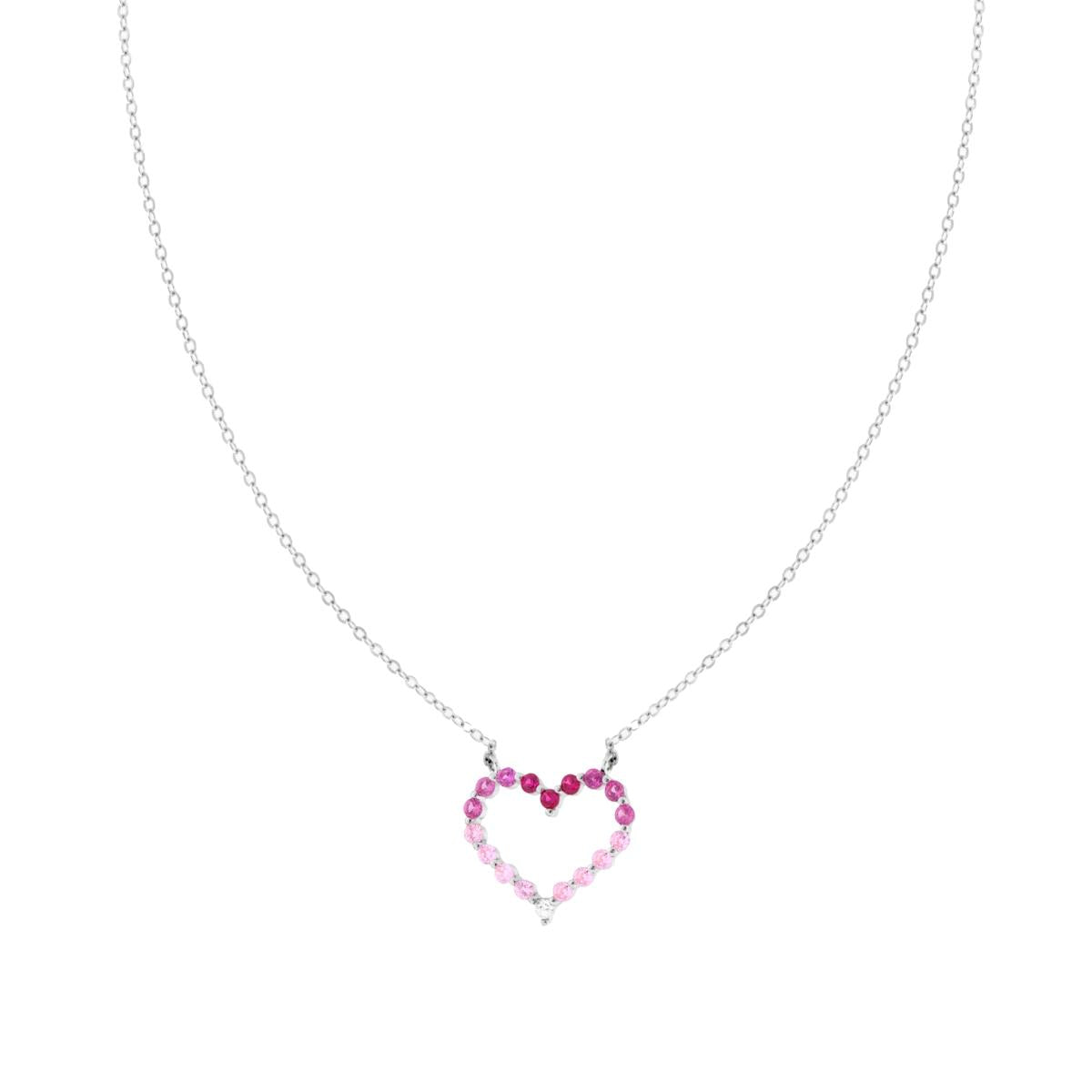 Collar de plata 925 con corazón de diamantes Forzatina con circonita cúbica