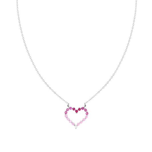 Collar de plata 925 con corazón de diamantes Forzatina con circonita cúbica