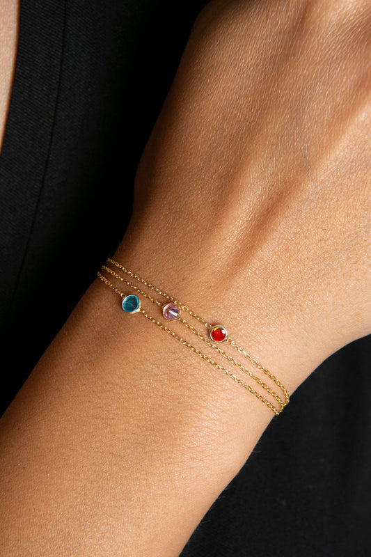 925 sterling silver bracelet with colorful stones